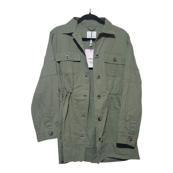 Avec Les Filles Green Cotton Twill Military Jacket Womens Size XS New MSRP $109 - Picture 8 of 11